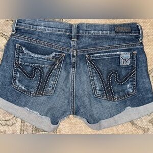 Citizens of Humanity Denim Cuffes Shorts with Embroidered Back Pockets